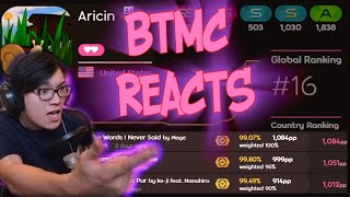 BTMC reaction to Aricins 1k pp [upl. by Efthim]