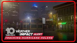 Rain drenches downtown Tampa as Hurricane Helene passes by Tampa Bay [upl. by Htez310]