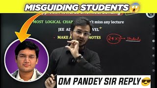 Om sir Talk about Nishant Jindal MISGUIDING Students  physicswallah [upl. by Ellatnahc]