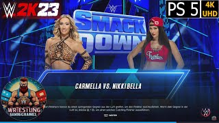 WWE 2K23  Carmella vs Nikki Bella  PS5 [upl. by Harahs]