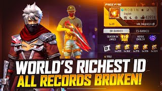 World Most Richest 🤑Free Fire Account Ever All Record Broken 😱🤯 [upl. by Kcerred482]