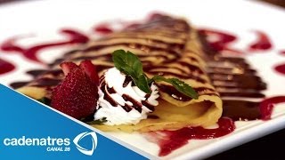 Receta de crepas con crema a base de cacahuate Cocinando con la chef Rosa Bonilla [upl. by Peery]