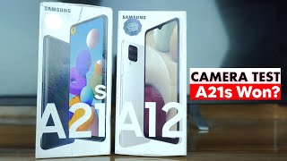 Samsung Galaxy A12 VS Samsung Galaxy A21s Camera Test Comparison [upl. by Orecic651]