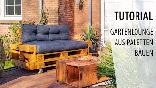 Gartenlounge aus Paletten selber bauen  Tutorial  WAGNER [upl. by Nauqat]