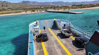 Ferry departing Pounta and arriving Elafonisos Greece 20240428 [upl. by Odraode]