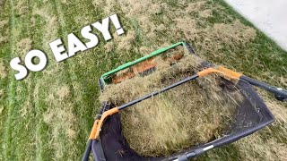 A BETTER WAY To Collect Your THATCH  Dethatching and Overseeding [upl. by Mar]