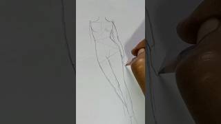 model body sketch short video  women body sketch  you tube short  art drawing tutorial [upl. by Eppes]