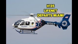 H135 Helicopter LifeNet Departs Miami [upl. by Raffarty638]