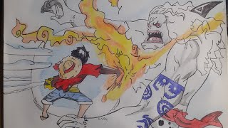 DRAWING LUFFY VS HODY JONES  ONE PIECE  MyArt48 [upl. by Flower]