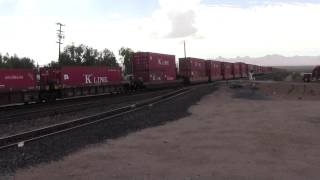 Union Pacific railroad container train at Nipton California [upl. by Aneeram464]