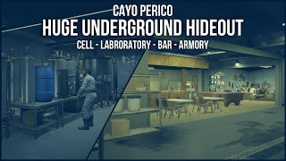 MLO Cayo Perico Underground Huge Hideout  Bar  Armory  Laboratory  Cell [upl. by Carrissa940]