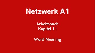 Netzwerk A1  Arbeitsbuch Kapitel 11 [upl. by Aivatra]