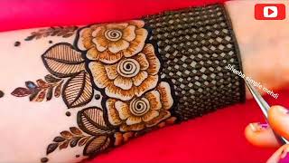 mehndi designs simple full hand  Simple Aesthetic Mehndi Design  Sheeba Simple Mehndi [upl. by Ong]