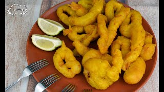 Calamares fritos MUY CRUJIENTES CON MASA ORLY  como hacer calamares fritos muy crujientes [upl. by Naresh]