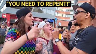 Lady Goes DEMON MODE on Street Preacher [upl. by Acinot]