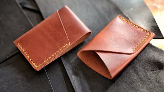 Simple Leather Wrap Wallet Tutorial With PATTERNS [upl. by Ennovahs]