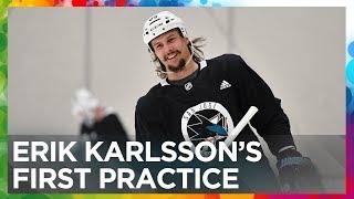 Erik Karlssons first practice with the San Jose Sharks [upl. by Latt]