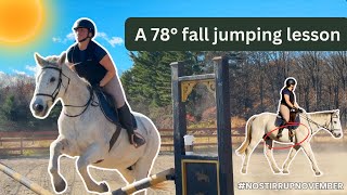 Its NO STIRRUP NOVEMBER  Plus a jump lesson with my half lease horse [upl. by Hege]