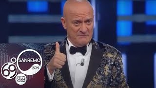 Sanremo 2019  Il monologo di Claudio Bisio su Claudio Baglioni [upl. by Meggi89]