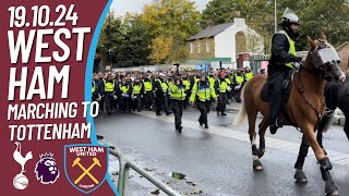 WEST HAM FANS POLICE ESCORT TO TOTTENHAM 191024 westham fans premierleague [upl. by Anole]