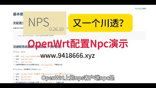 OpenWrt配置Npc演示 [upl. by Armillda]