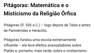 Pitágoras Matemática e o Misticismo da Religião Órfica [upl. by Ennairda]