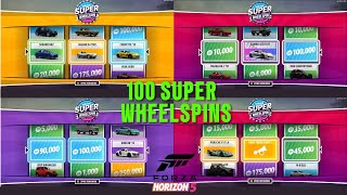 Opening 100 Super Wheelspins In Forza Horizon 5 [upl. by Kahcztiy]