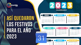 Calendario de días festivos 2023 en Colombia [upl. by Adli146]