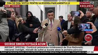 Alegeri parlamentare 2024 Simion este primul politician care a votat ”Lăsațivă de coțcării” [upl. by Severson633]