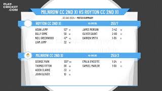 Milnrow CC 2nd XI v Royton CC 2nd XI [upl. by Karissa]