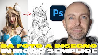 PHOTOSHOP  Come trasformare una foto in disegno in modo semplice [upl. by Kelcy558]