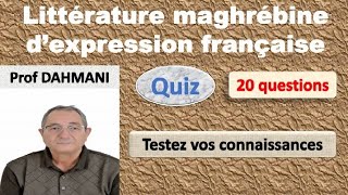 Littérature maghrébine dexpression française quiz [upl. by Auhoj719]