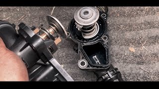 20042006 BMW X3 Thermostat Replacement Simple [upl. by Riatsila]