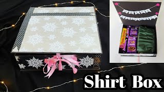 How to make hamper box at home  Handmade birthday gift ideas  Shirt box tutorial  Farzana [upl. by Toft]