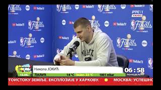 Nikola Jokic cestita Novaku Djokovicu i govori kako se pripremju za petu utakmicu sa Majamijem [upl. by Osnerol]