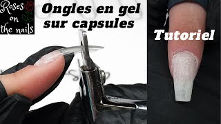 Comment créer des ongles en gel sur capsules  limage  apex  forme coffin  Roses on the nails⚘ [upl. by Alad]