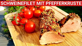 ♨️ GRILLBLITZ Schweinefilet mit Pfefferkruste vom Grill Schweinelende im Stück Gasgrill Filet BBQ [upl. by Notsag]