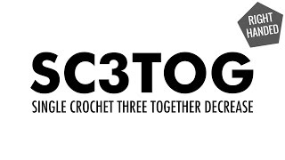 The Single Crochet Three Together Decrease sc3tog  Crochet Decrease  Right Handed [upl. by Krock]