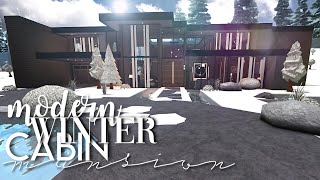 Bloxburg Modern WinterChristmas Cabin Mansion  No Advanced Placing amp No Large Plot  House Build [upl. by Eleumas959]