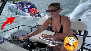 full throttle makes a terrible boat crash  recklessness on boat [upl. by Attelocin]