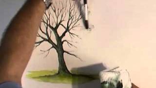 Watercolour Trees  How To Paint A Tree In Watercolour [upl. by Navar358]