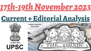 171819th November 2023 The Hindu Editorial AnalysisDaily General Awareness by Harshit Dwivedi [upl. by Alakim]