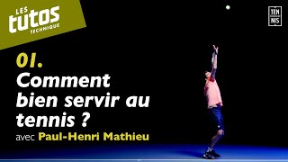 Comment bien servir au tennis   Tuto Technique 1 avec PaulHenri Mathieu  FFT [upl. by Efren]