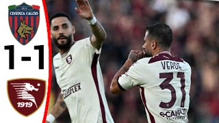 CosenzaSalernitana 11 Tutti i gol e gli highlights dettagliati [upl. by Wendeline]