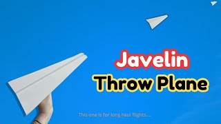 Javelin throw plane  How to make a flying javelin paper plane  Paper plane [upl. by Estus]