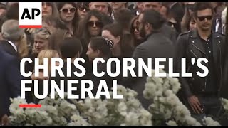 Brad Pitt Christian Bale Pharrell Josh Brolin more attend Chris Cornells funeral [upl. by Alexandr]