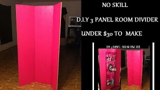 DIY 3 Panel Room Divider ▌Under 30 to Make ▌Little to No Skill [upl. by Leirum]