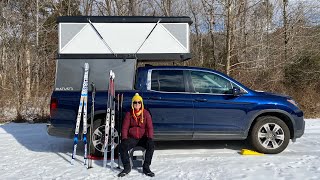 Walk through of New Hiatus Hard sided Pop up Camper on G2 Honda Ridgeline [upl. by Enelegna831]