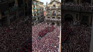 The Chupinazo is the Opening Ceremony for the week of the running of the bulls in Pamplona Spain [upl. by Ahsilrak]