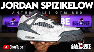 JORDAN SPIZIKE LOW ANTHRACITE GYM RED UNBOXING amp REVIEW [upl. by Redd]